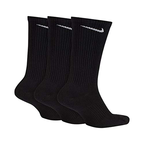 Nike Performance Cushion Crew Training Socks (3 Pair) (Medium, Black/White)