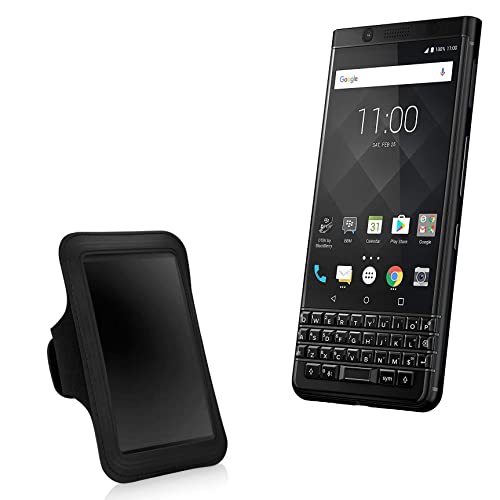 BoxWave Case Compatible with BlackBerry Keyone - Sports Armband, Adjustable Armband for Workout and Running for BlackBerry Keyone - Jet Black