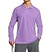 Mens Shirts Casual Stylish, Long Sleeve Fall Winter Business Casual Golf Work Collar T-Shirt Tops for Wedding Tall Man Clothes Polos para Hombre Con Cuello (3XL, Purple)