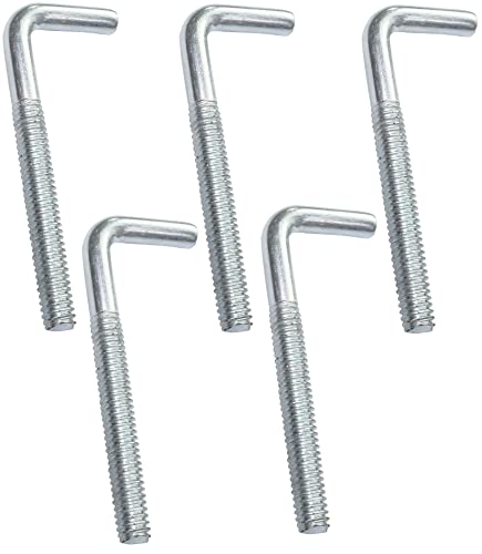 AERZETIX - C47895 - Set di 5 cerniere a vite in metallo con filettatura metrica M4x40mm - gancio angolare - gancio a L - cerniera sospesa