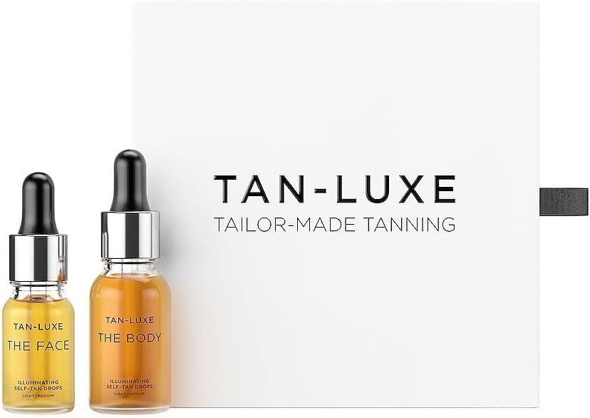 TAN-LUXE Glow Getter Kit - The Face, 10ml, and The Body, 15ml, Illuminating Self-Tan Drops - Cruelty Free & Vegan