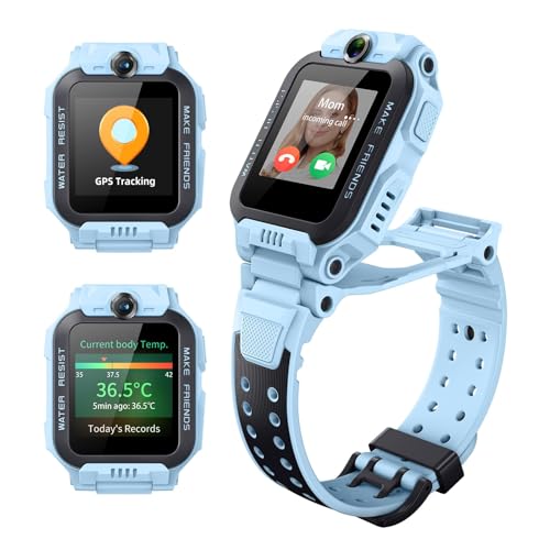 imoo Watch Phone, Montre connectée 4G pour Enfants avec appels vidéo HD, Suivi GPS en Temps réel, Étanchéité IPX8 (Z7, Bleu)