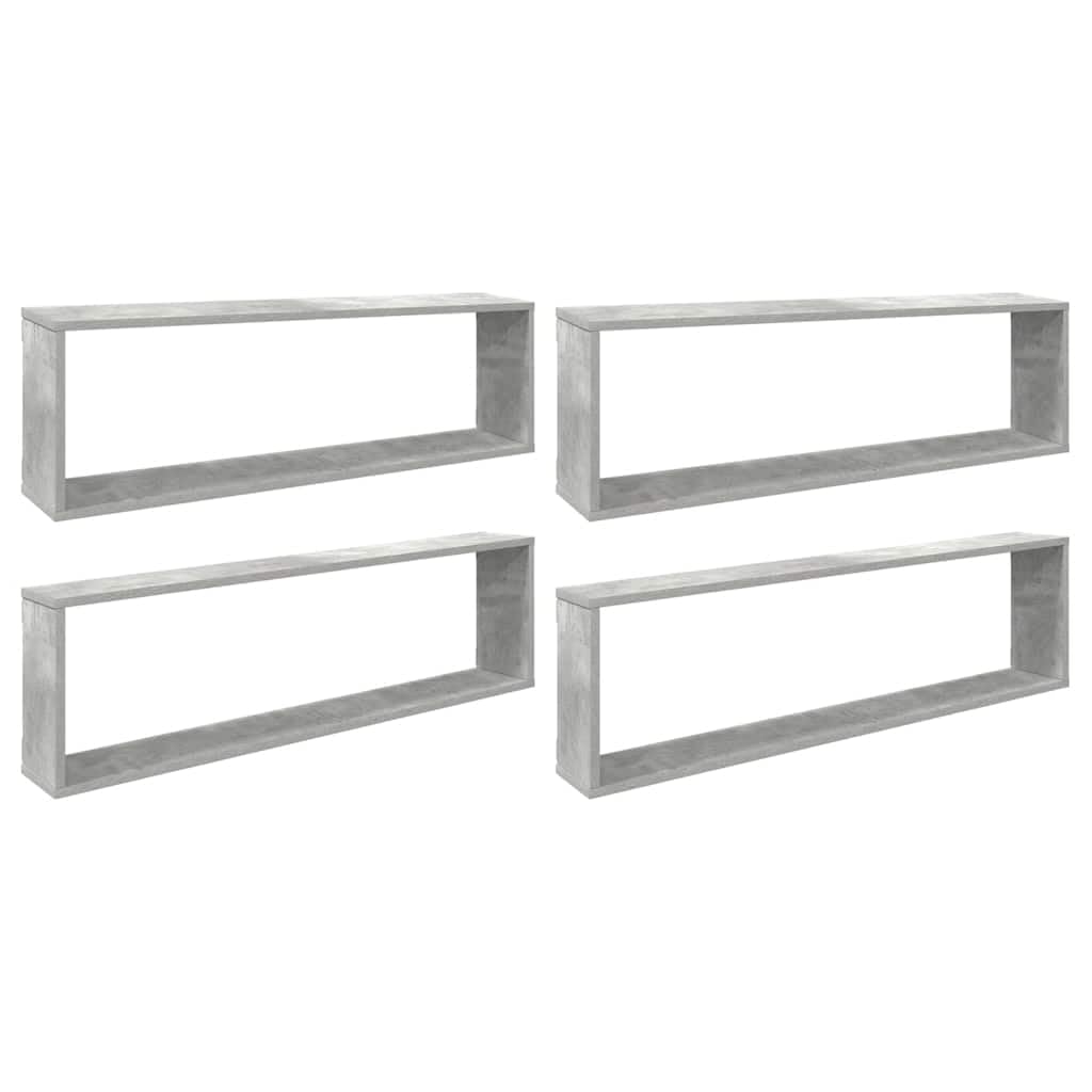 Étagère murale grise béton contre le manque de place meuble suspendu en bois 100x15x30cm
