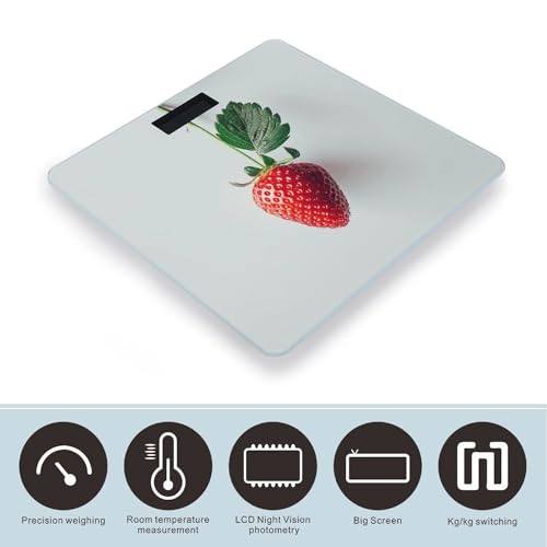Báscula digital de baño A Strawberry Hanging con vidrio templado miniatura 3