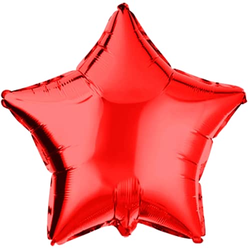 Image of Atpata Funky Hot Red Formula 1 Racing Car Foil Balloon Set with Checkered Theme Round Balloons & Red Yellow Star Balloons ? for Race Car Birthday Party Decorations & Racing Theme Celebrations