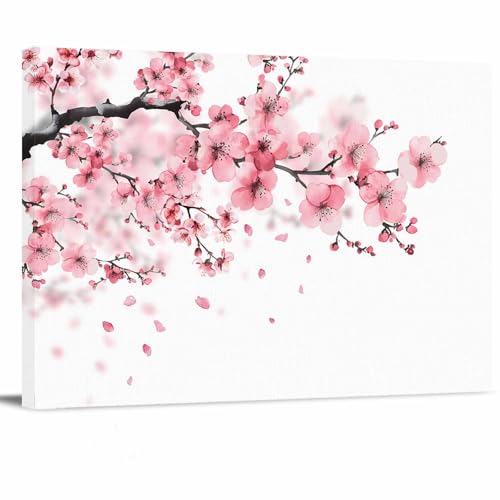 Pink Blossom Canvas Print Wall Art - Pink and White