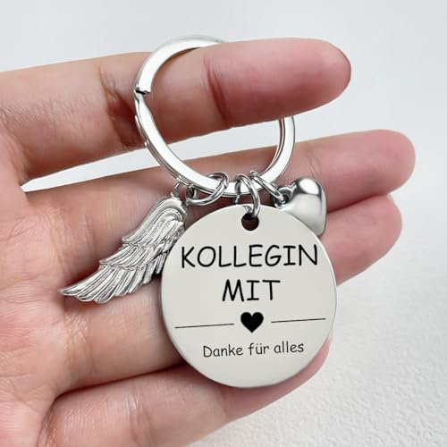 Happirra Beste Kollegin Geschenke, Schlüsselanhänger Schutzengel Glücksbringer, Abschied Lieblingskollegin Abschiedsgeschenk, Danke Geschenke für Arbeitskollegin Geburtstag Jobwechsel Neuer Job Rente