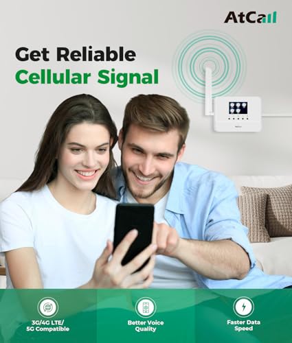 Image of Cell Phone Booster for Home, Smart LCD Monitor Up to 3,000 Sq. Ft, Cell Signal Booster Support All U.S. Carriers 5G 4G LTE, FCC Approved Cell Booster