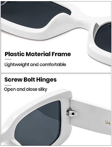 Image of Veda Tinda Vision Rectangle Sunglasses Men Tinted Polarized Big Square Retro 90s Vintage y2k Glasses for Women UV Protection