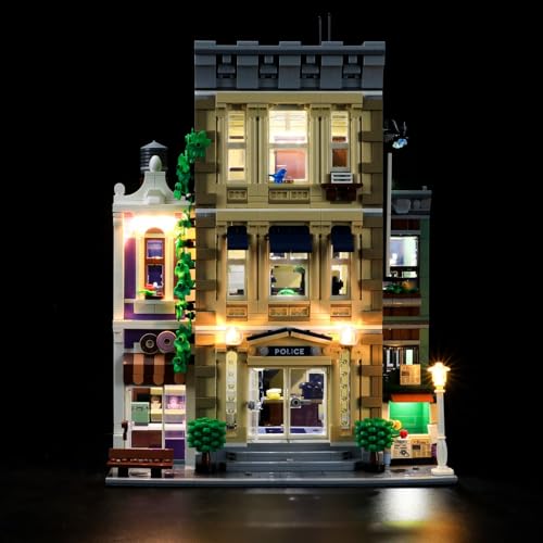 MENZAVA LED Light Kit Compatible with LEGO 10278 Police Station Icons Building Blocks Model - Model Set NOT Included