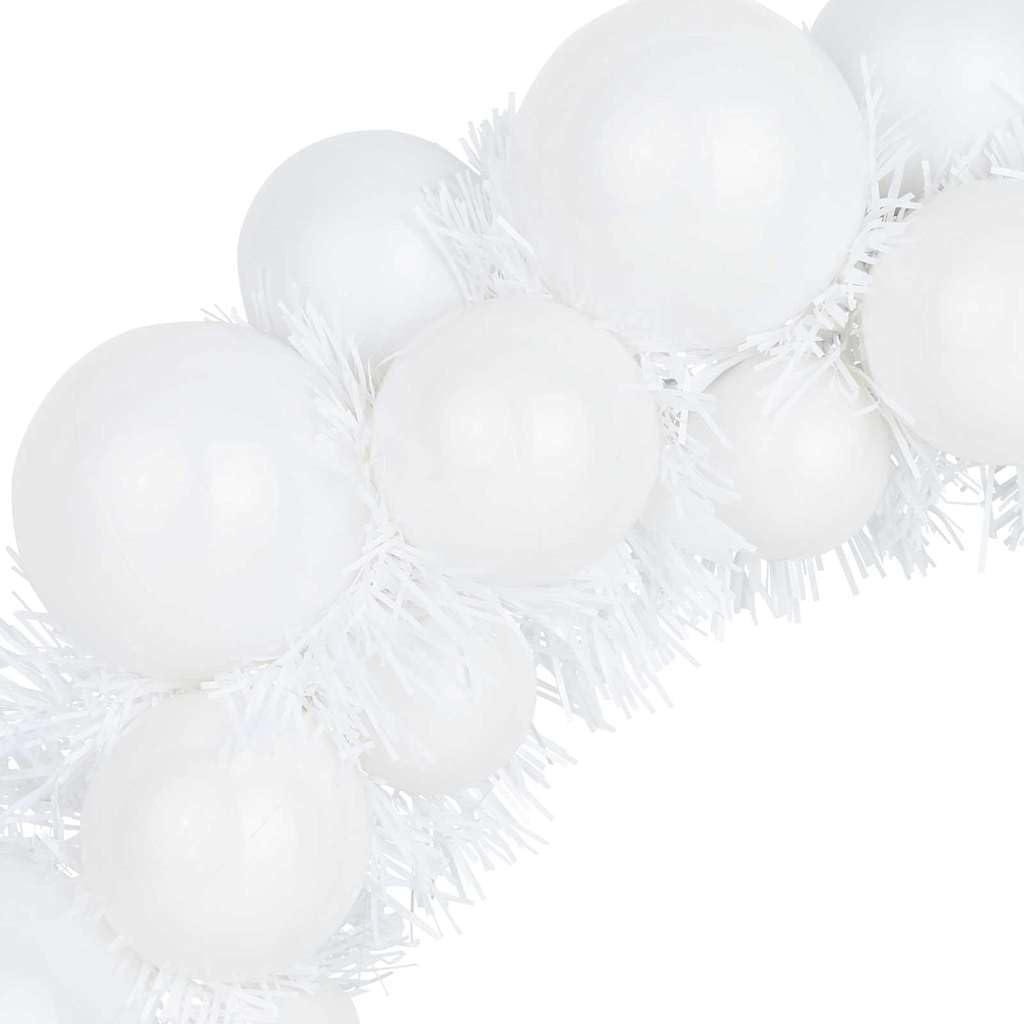 Juego de 2 coronas de bolas de Navidad, 33 x 33 x 7 cm, poliestireno, duraderas y ligeras, para interiores y exteriores, decoración festiva de Navidad y decoración de árbol