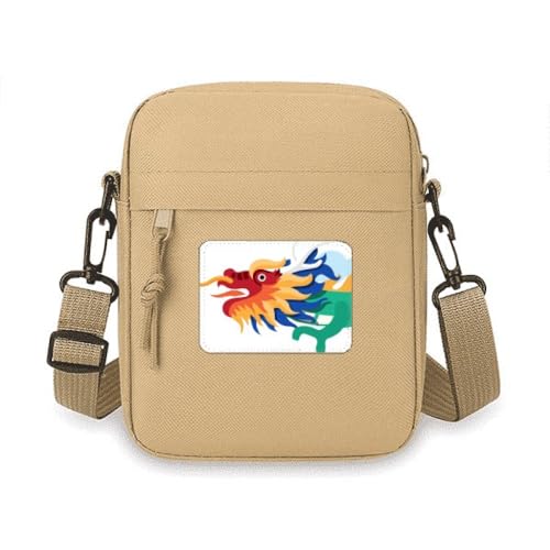 Sac dragon traditionnel pour téléphone portable et mini sac à bandoulière en toile d'art culturel