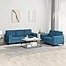 Swpsd Set di Divani 2 pz con Cuscini Marrone in Velluto X1395 immagine