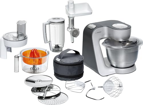 Bosch MUM56340 - Robot de cocina, 900 W, capacidad de 3,9 l, color negro y plata Bosch MUM56340 - Robot de cocina, 900 W, capacidad de 3,9 l, color negro y plata