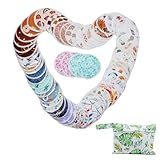 Asenappy 8 pcs(4 Pairs) Random Prints Breast Pads for Nursing Mothers, Reusable and Washable with 1 Bag(8 pcs randomprints with1 Bag)