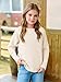 Haloumoning Girls Fall Sweater Kids Fashion Long Sleeve Ribbed Knit Split Pullover Tops 5-14Y Cream White