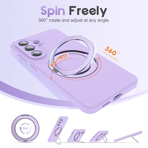 LUTTCASE Compatible with Samsung Galaxy S26 Plus Case with 360° Rotatable Magnetic Stand Compatible with Mag-Safe [Camera Protection] Liquid Silicone Galaxy S26+ Case, Purple by LUTTCASE - Used condition - Image 2