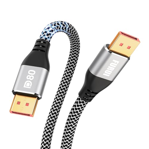 80Gbps DisplayPort Cable 2.1 6FT, VESA Certified, 8K@240Hz, 4K@960Hz 540Hz 360Hz 240Hz with DSC, DP 2.1 Cable, DP80 Display Port Cord for RTX 5090, 7900XTX, Gaming Monitor, FreeSync/G-Sync