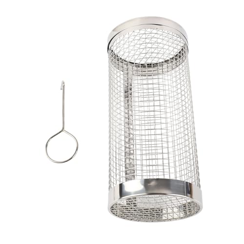 La Mejor Selección de Parrilla redonda los más recomendados. 50 Jaula para parrilla de barbacoa , cesta para asar a la parrilla , borde redondeado , acero inoxidable de alta resistencia , prevención de la corrosión , portátil para fiesta en...