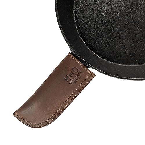 Hide & Drink PH001 Full Grain Leather Hot Handle, Cast Iron Protector, Panhandle Potholder cover