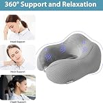Travel Pillow - Neck Pillow for Traveling, Memory Foam Portable Support Pillow,Comfortable and Lightweight Quick Pack for Camping,Sleeping Rest Cushio (Gray)