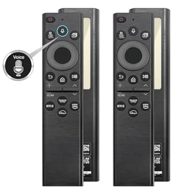 2 Pack BN59-01385A Solar Voice Remote New Replacement Compatible with Samsung Frame Smart TV Remote with Bluetooth Rechargeable Solar Cell, Compatible with Samsung Neo LED 4K Ultra HD TV, Black