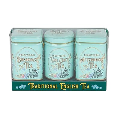 Vintage Victorian 3x Mini Tea Tin Gift Pack with Assorted Loose Leaf English Tea