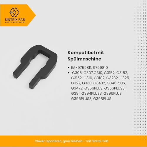 Sintrix Fab 6x Besteckkorb Klammer Halter Set. Verstärkte Ausführung kompatibel mit Miele Spülmaschine G305 G3xx – Ersatz für 09759811 & 1107900 Robuste Korbführung Clips für Geschirrkorb Befestigung