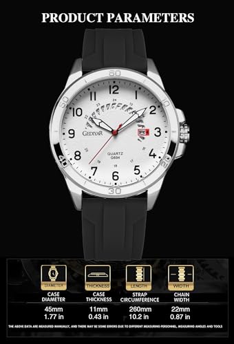 Image of Waterproof Watch Analog Military Stylish Durable Timepiece for Men Boy Sports Wrist Quartz Watches,Silicone Strap