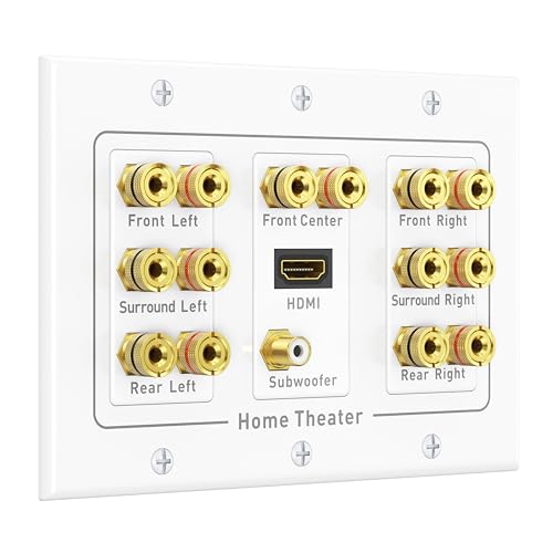 Cable Matters Triple Gang 7.1 Speaker Wall Plate with HDMI,