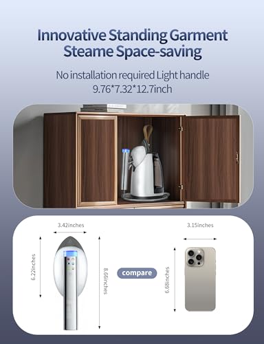 Image of Sundu 2-in-1 Garment Steamer, 30s Heat-Up, 800mL, 6 Steam Settings, Auto Off, Handheld & Standing, Portable Wrinkle Remover for Clothes, White