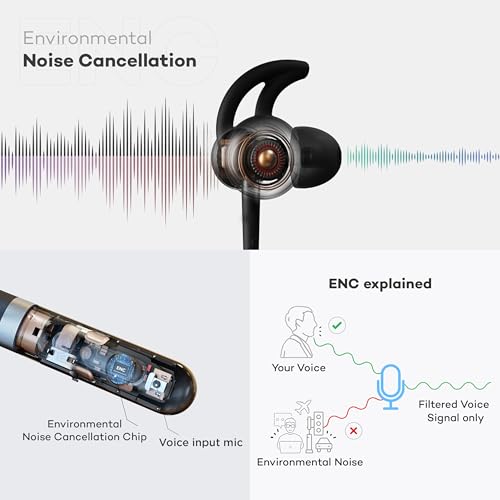 Image of Boult Audio ZCharge Bluetooth Earphones with 40H Playtime, Dual Pairing Neckband, Zen ENC Mic, Type-C Fast Charging (10Mins=15Hrs), Biggest 14.2mm Bass Driver IPX5 Premium Silicone Neck Band (Red)