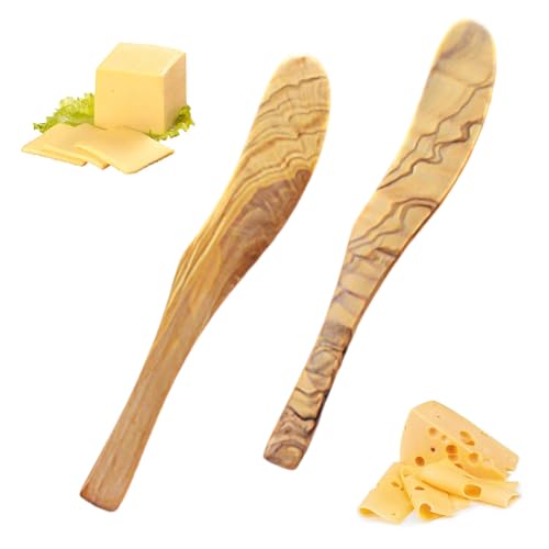 2 PCS cuchillo para mantequilla, esparcidor de queso, cuchillo para mermelada de madera, cuchillo para pastel de estilo japonés, utensilios de cocina, esparcidor de gelatina de cacahuete