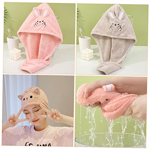 minkissy Touca De Cabelo Seco De Desenho Animado 2 Peças Toalhas Macias Toalhas Infantis Laços De Ca