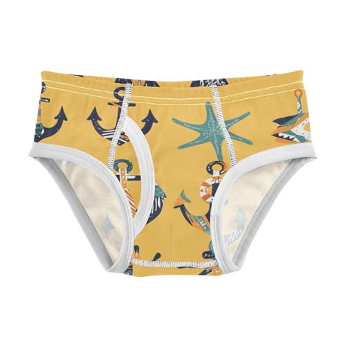 KLL Hand Drawn Sea Ship Ocean Boys Toddler Cotton Training Underwear Breathable Children Panties