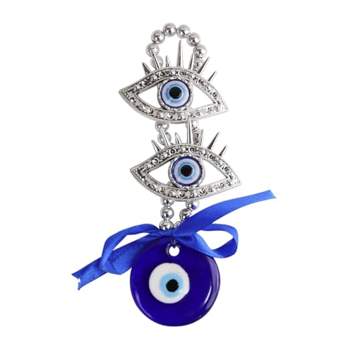 Image of Evil Eye Hanging with Two Eyes for Positive Energy & Protection | Aesthetic Home Decor & Nazar Battu for Home Entrance | Car Dashboard Decoration
