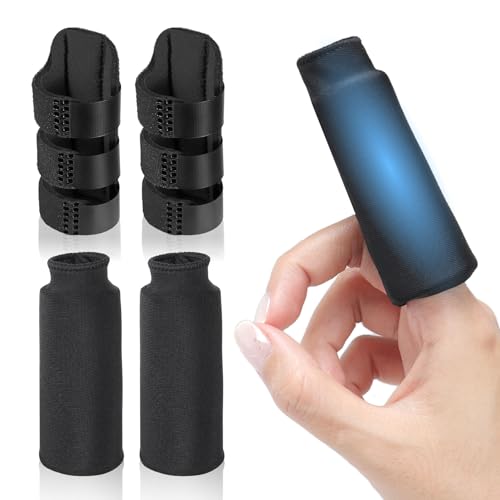 Wisesso Trigger Finger Splint and Finger Ice Pack, 2+2 Set,