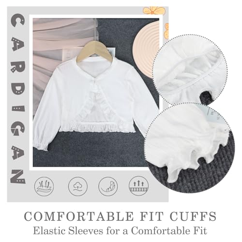 Little Girls' Long Sleeve Knitted Bolero Baby Kids Button Closure Shrug Sweaters Cover Up Jacket Tops3