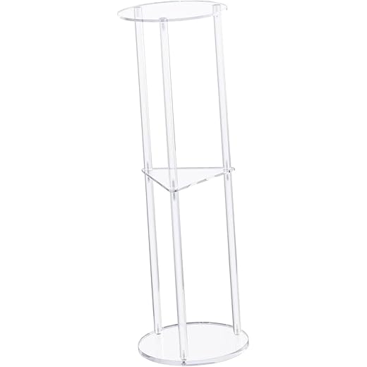 THE STYLE SUTRA Clear Acrylic Side Table Round Acrylic Bedside Table for Balcony Home Office