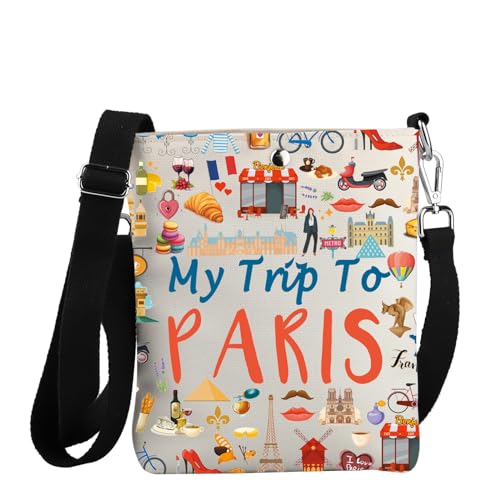 JYTAPP Paris Trip Travel Crossbody Purses for Women - My Trip To Paris Souvenir Gifts - Casual Crossbody Bag