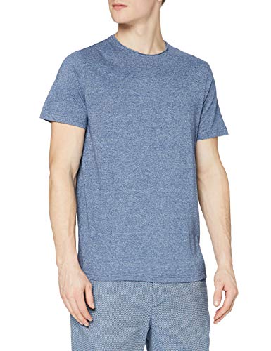 FIND Marl Raw Edge, T-shirt Uomo, Blu (Mid Blue)