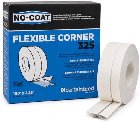 Grabber 318111 Flexible No Coat Drywall Corner Tape, 100' L X 3-1/4" W