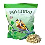 Premium No Mess Bird Seed by Freebird - Peanut Pieces, Sunflower Hearts, Sunflower Chips - 100% Waste Free Bird Food for Finches and Small Songbirds - 7lb Bag