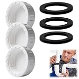 3 PCS Pipe Blanking Cap for Sink & Washing Machine,Waste Pipe Caps with Female Thread,Kitchen Sink Waste Pipes Blanking,for Sealing Joints and Pipes Ends with Sealing Ring,Inner Diameter 40mm