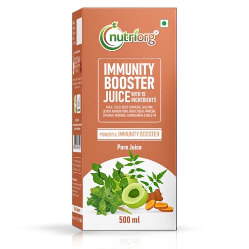 Image of Nutriorg Immunity Booster Juice 500ml (Giloy, Tulsi, Neem, Haldi, Dalchini, Lemon, Kinnow, Noni, Honey and Amla)