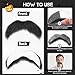 Yingkis Fake Mustache Beard - Self Adhesive Bushy Novelty Mustache Costume Accessory for Halloween, Cosplay and Funny Party Supplies,Black
