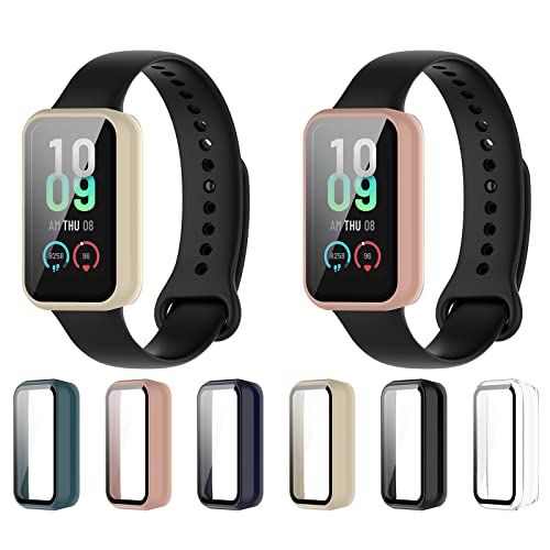 [5-Pack] Senter Case Cover for Amazfit Band 7, Hard PC All-Around Bumper with Built-in Screen Protecto for Amazfit Band 7 Smart Watch