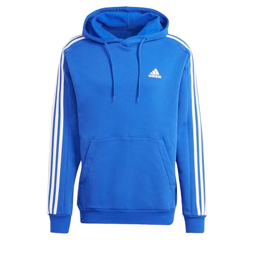 adidas Mens Essentials Fleece 3 Stripes Hoodie Training Athletic Outerwear Casual - Grey2