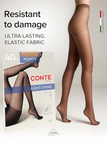 Image of Conte Tights Control Top Semi Opaque Pantyhose Silky Matte Effect Nuance 40 Den