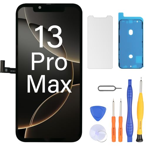 LL TRADER - Pantalla LCD para iPhone 13 Pro Max de 6,7' de repuesto FHD con digitalizador táctil 3D, marco de montaje y kit de reparación U01